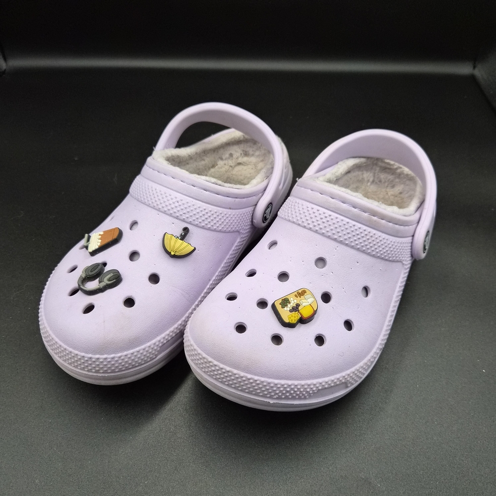 CROCS Lavender Slippers with Fun Charms